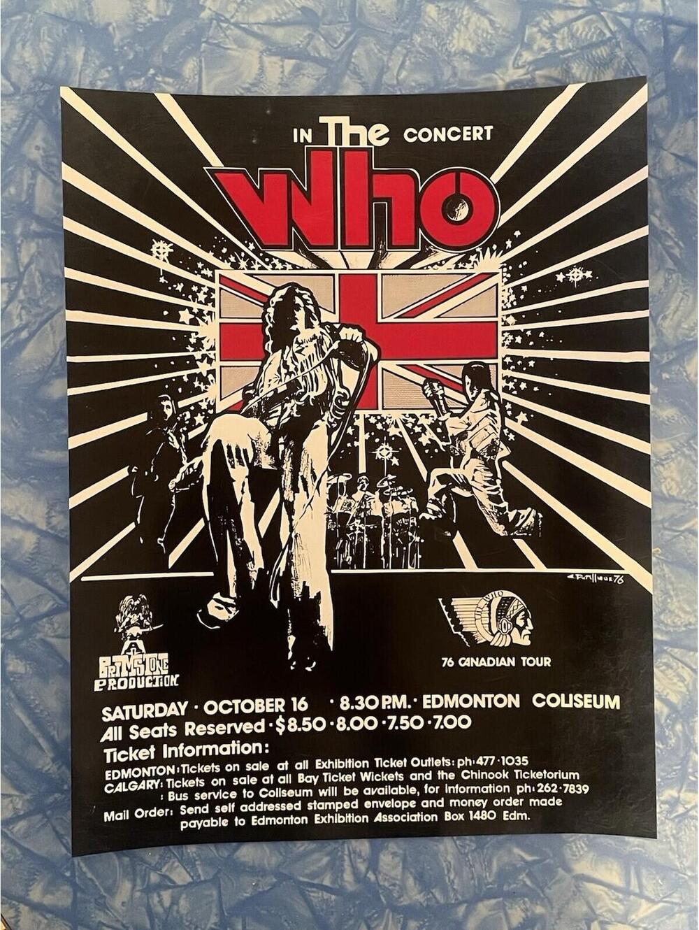 The WHO 1976 Concert Poster Print Vintage Style Ad Promo Merchandise 8.5x11